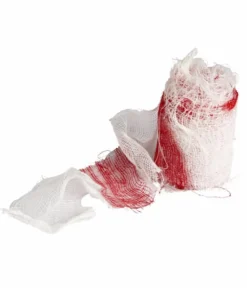 Blodig bandage