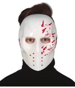 Blodig hockeymaske