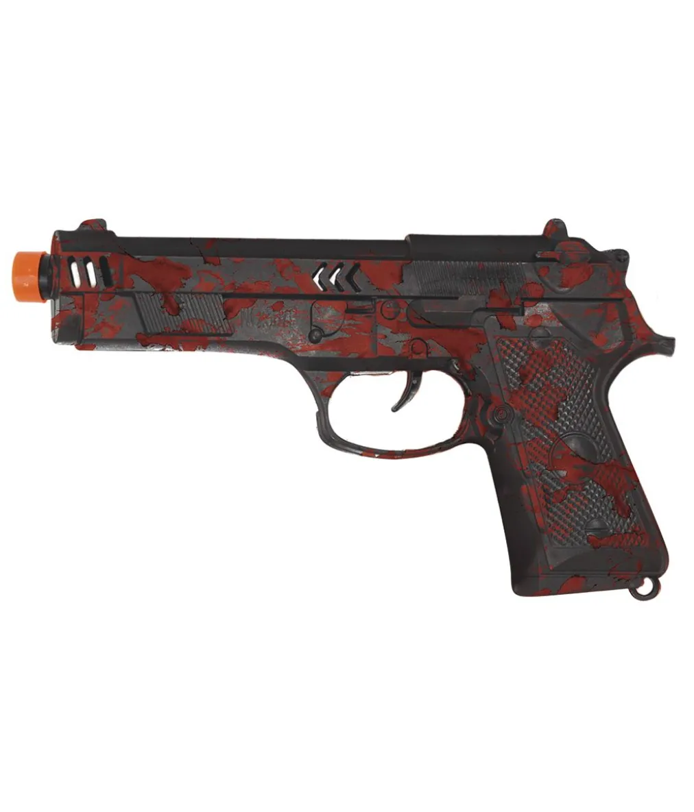 Blodig sort pistol