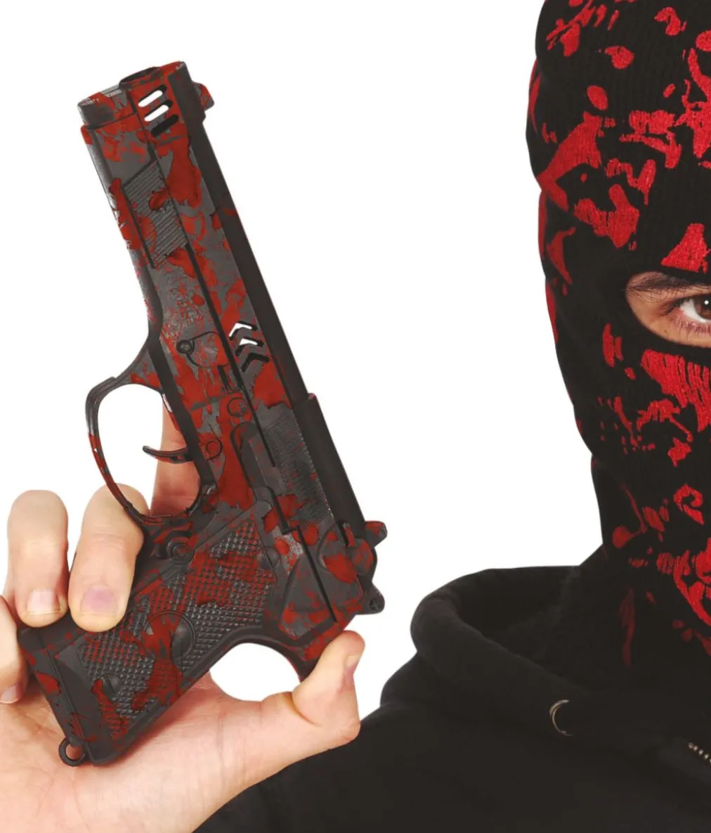 Blodig sort pistol