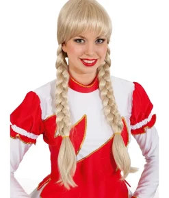 Blond paryk med fletninger