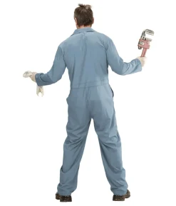 Blå overall kostume