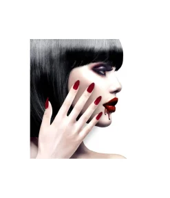 Bordeaux stiletto negle, 12 stk