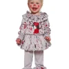Crazy clown baby kostume