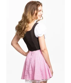 Dirndl kjole Eva, pink og brun