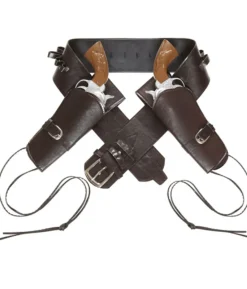 Dobbelt revolverhylster, brun