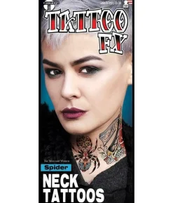 Edderkop hals tatovering