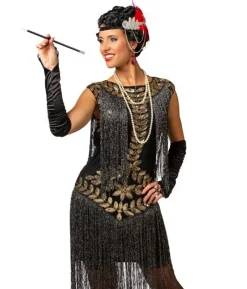 Flapper paillet kjole med frynser