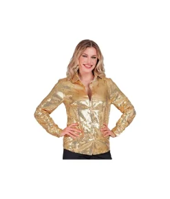Guld pailletskjorte, dame
