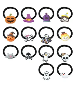 Halloween hårelastikker, 14 stk