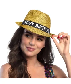 Happy Birthday guld hat