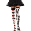 Harlequin og hjerter stockings
