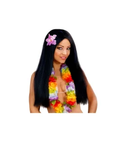 Hawaii paryk med blomst