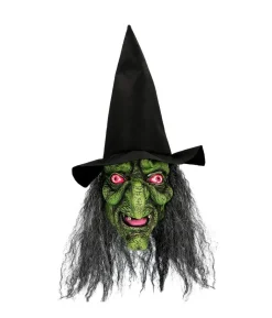 Heksemaske med hår og hat