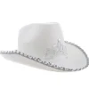 Hvid cowboyhat med diadem