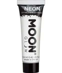 Hvid neon UV krop og ansigstmaling, 12 ml