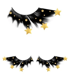 Øjenvipper med guld stjerner