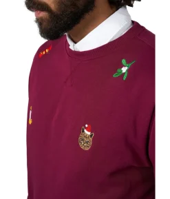 Julebluse X-mas Icons, burgundy