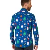 Juleskjorte Festivity Blue