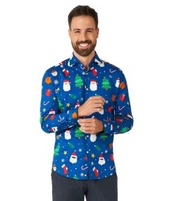 Juleskjorte Festivity Blue