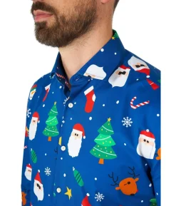 Juleskjorte Festivity Blue