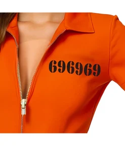 Kort orange fangedragt kostume