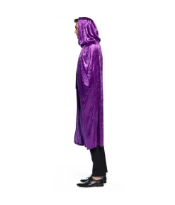 Lilla velour kappe, 170 cm.