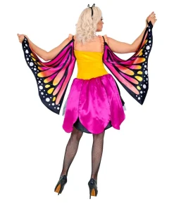 Magenta sommerfugle kjole