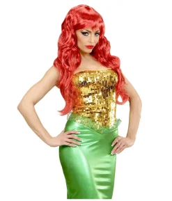 Mermaid paryk rød