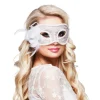 Mystique hvid halvmaske