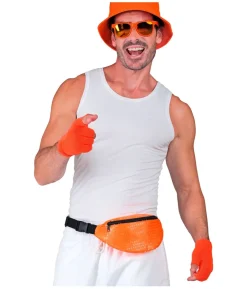 Neon orange fingerløse handsker
