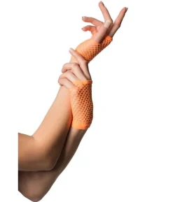 Neon orange korte nethandsker