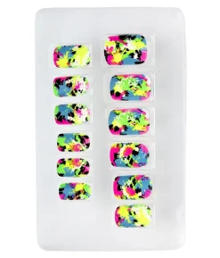 Neon Patchwork kunstige negle