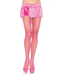 Neonpink netstrømpebukser