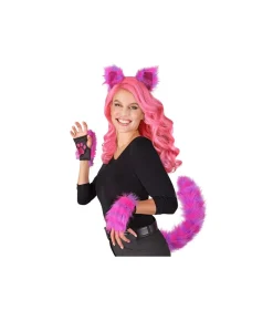 Neon pink og lilla kattesæt