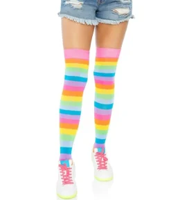 Neon regnbue stockings