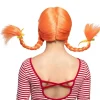 Orange paryk med fletninger