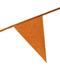 Orange vimpelguirlande med glimmer
