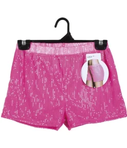 Paillet hotpants neon pink