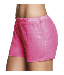 Paillet hotpants neon pink
