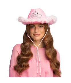 Pink cowboyhat med LED lys
