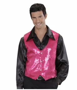 Pink pailletvest