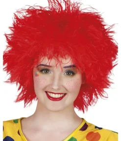 Rød Frizzy paryk