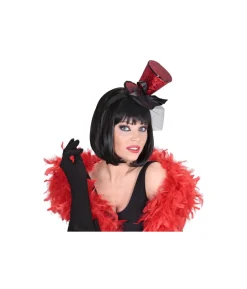 Rød glimmer mini hat