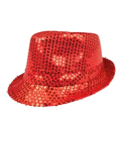 Rød paillethat