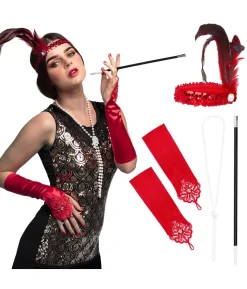 Rødt flapper sæt