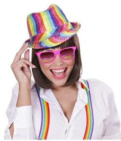 Regnbue fedora hat