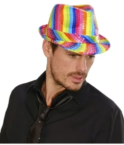 Regnbue fedora hat