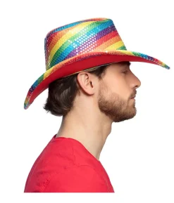 Regnbue paillet cowboyhat