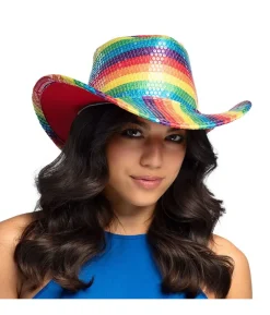 Regnbue paillet cowboyhat